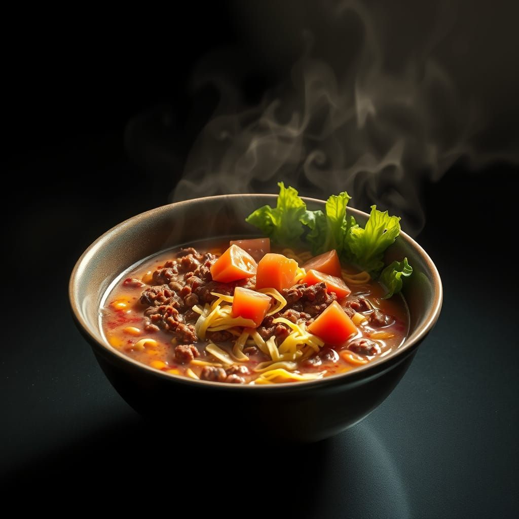 Dystopian Ramen Scene in Bold Brushstrokes