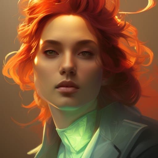 Marijuana Phoenix Portrait in Hyperdetailed Digital Art