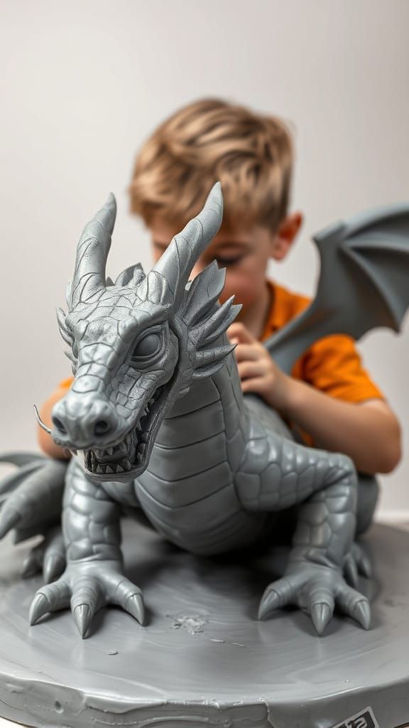 Young Artist Crafts Hyperdetailed Dragon Sculpture