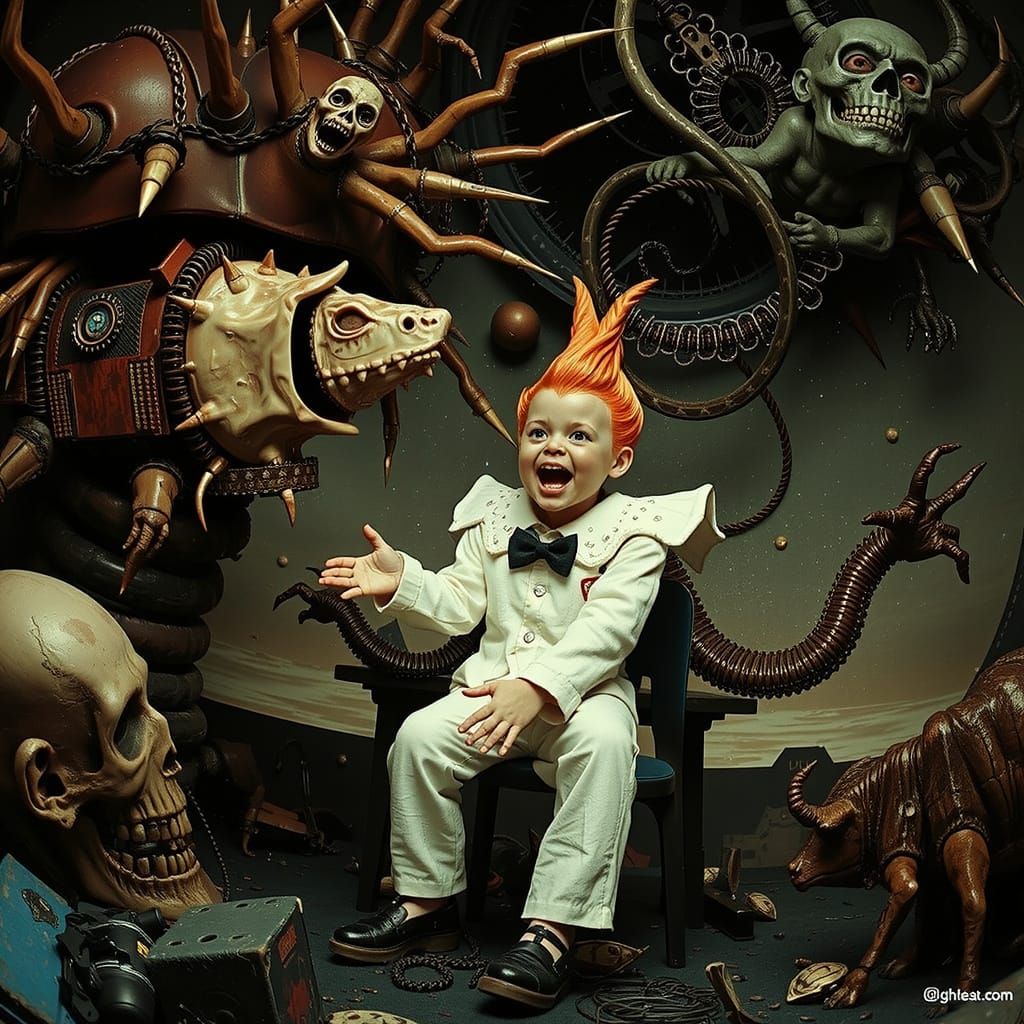 Bizarre Hellscape Wonderland in Vibrant Color