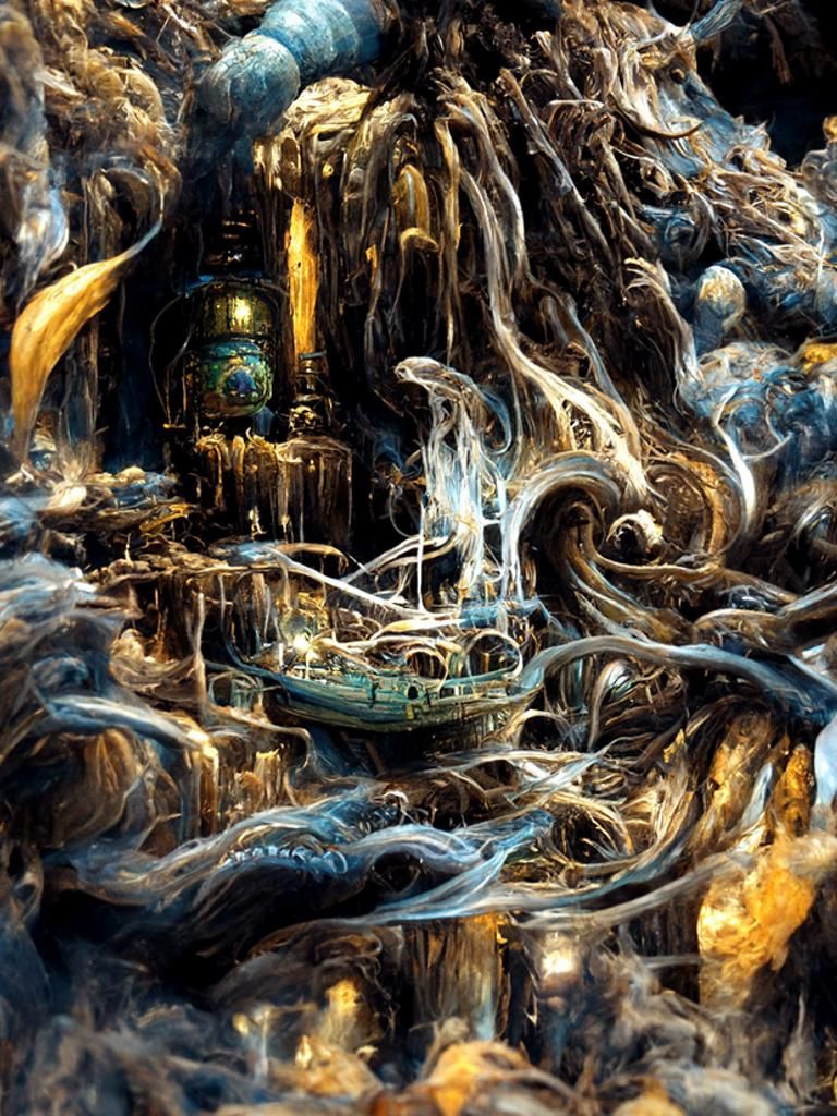 Neon Alchemist's Lair: A Bioluminescent Fantasy