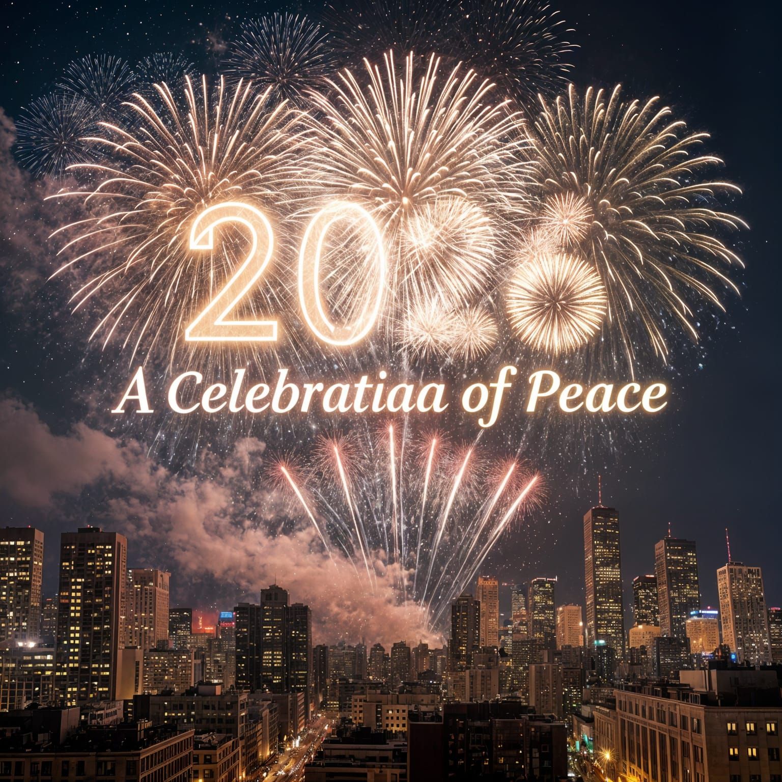 New Year 2026 Fireworks Celebrating Peace