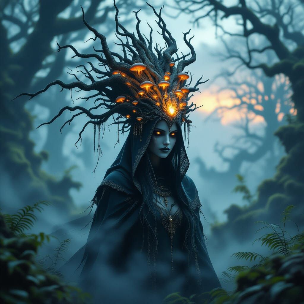 Mysterious Forest Figure in Twilight