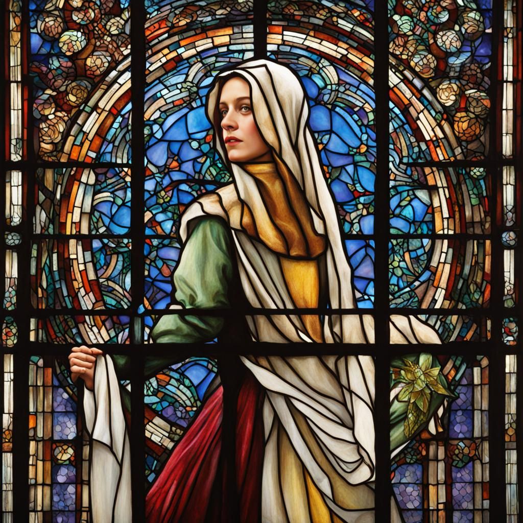 Woman in Stained Glass Style