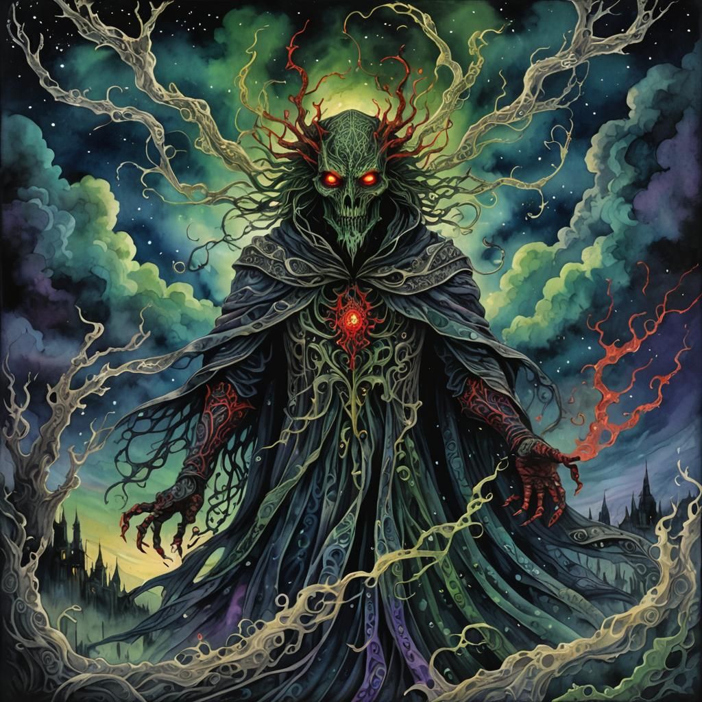 Dark Fantasy Revenant in Ink Wash Painting Style