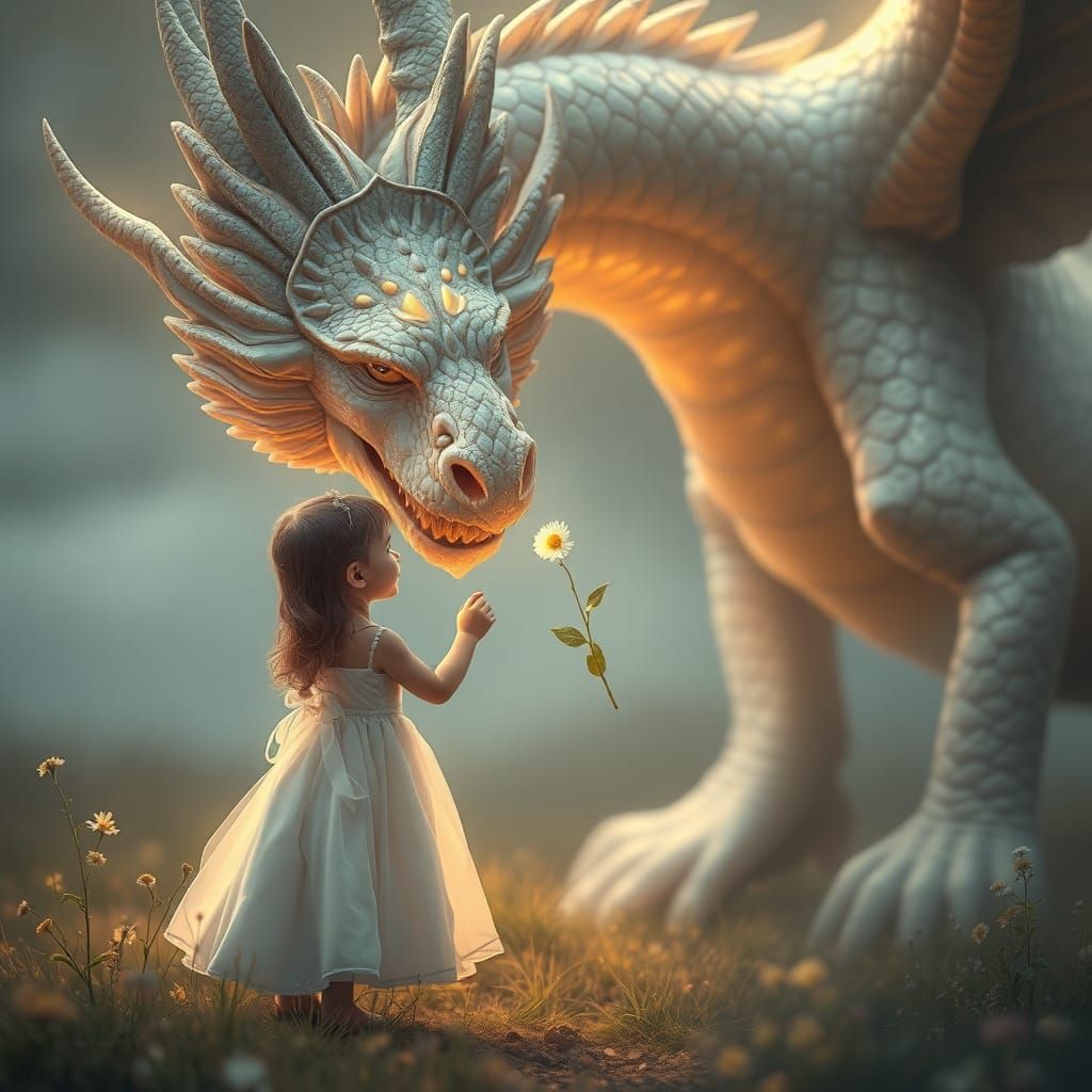 Toddler Princess Befriends Bioluminescent Dragon
