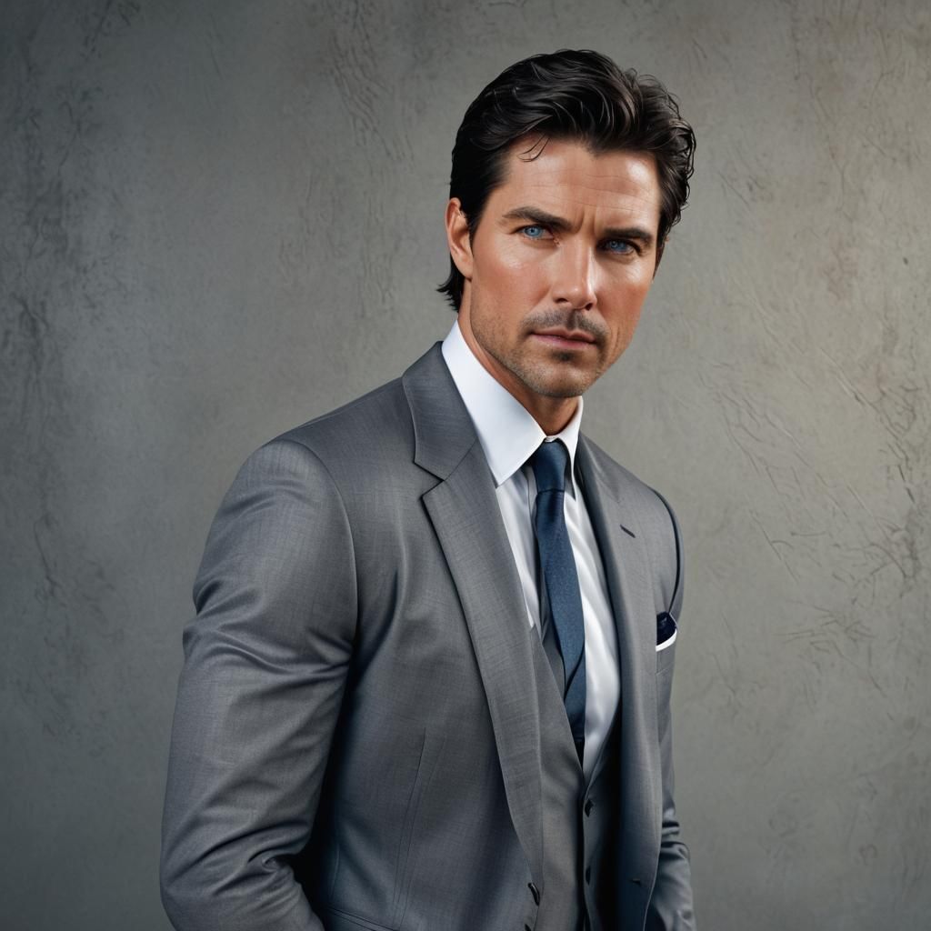 Hyperrealistic Portrait of a Handsome Man in Suit