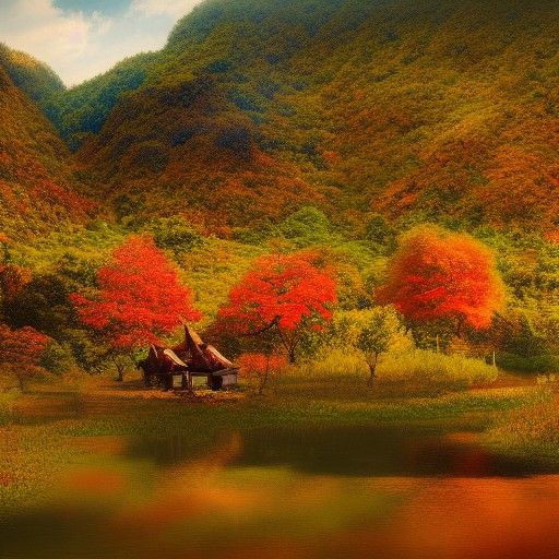Thailand Countryside in Autumn: Detailed Matte Painting
