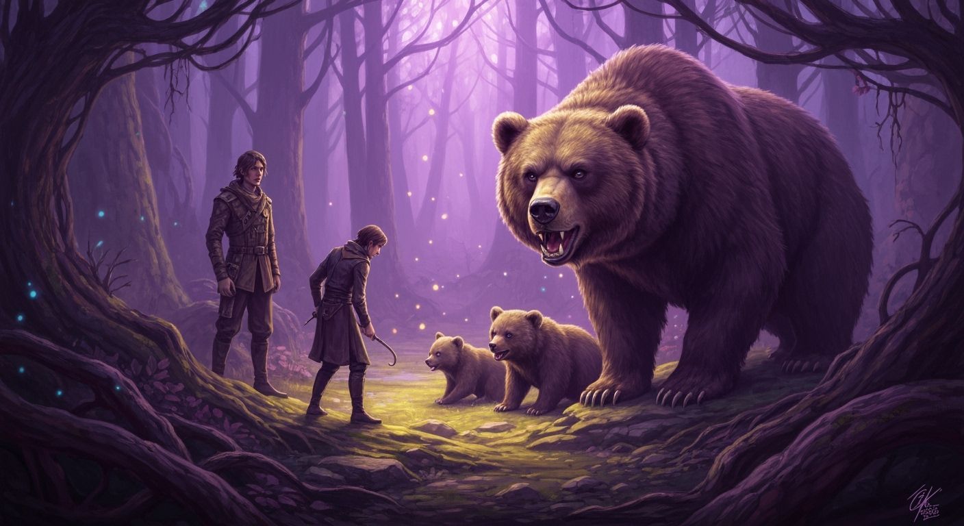 Furious Mother Bear Protects Cubs From Humans