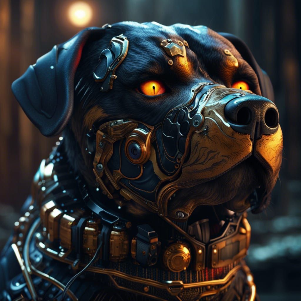 Bionic, robotic Rottweiler main