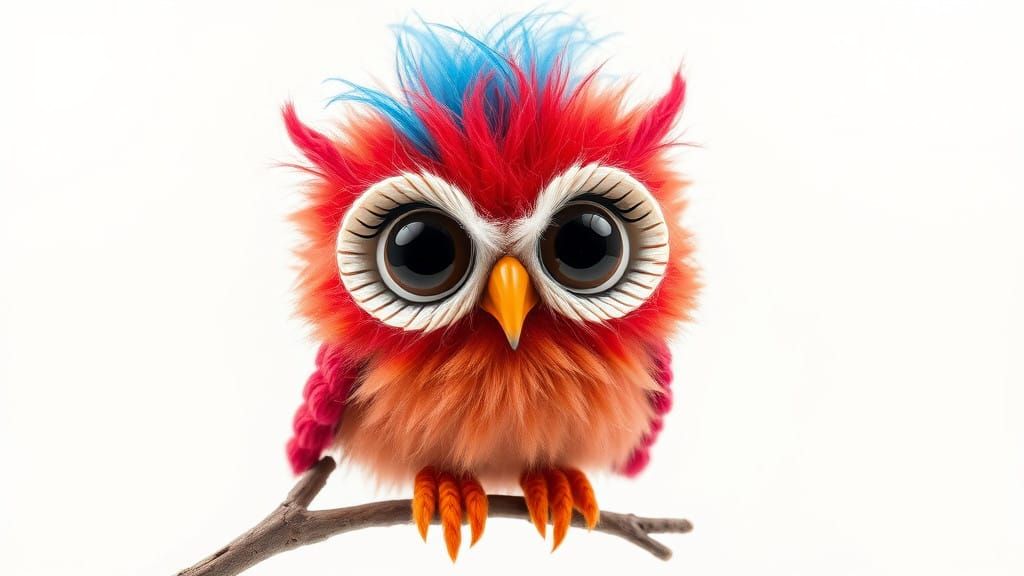 Charming Whimsical Pixar-inspired Baby Bird