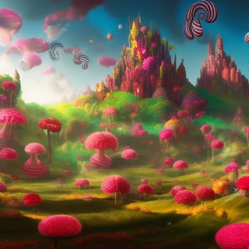 Candy Wonderland in a Detailed Matte Painting