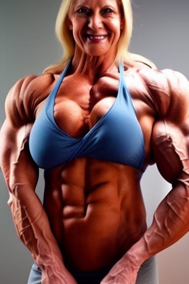 Muscular Bodybuilder Grandma
