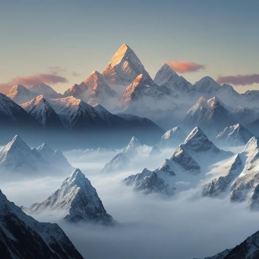 Majestic Himalayan Peaks in Digital Painting