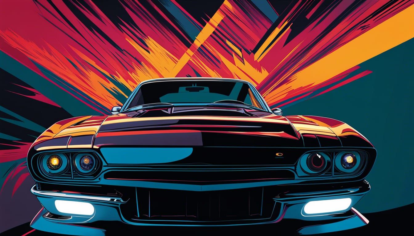 Powerful Baby Lifts Car in Pop Art Style