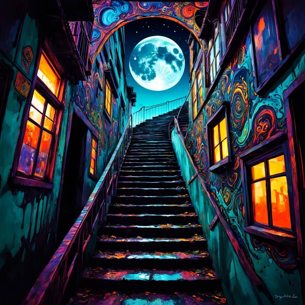 A Kaleidoscope of Melting Realities in Neon Hues