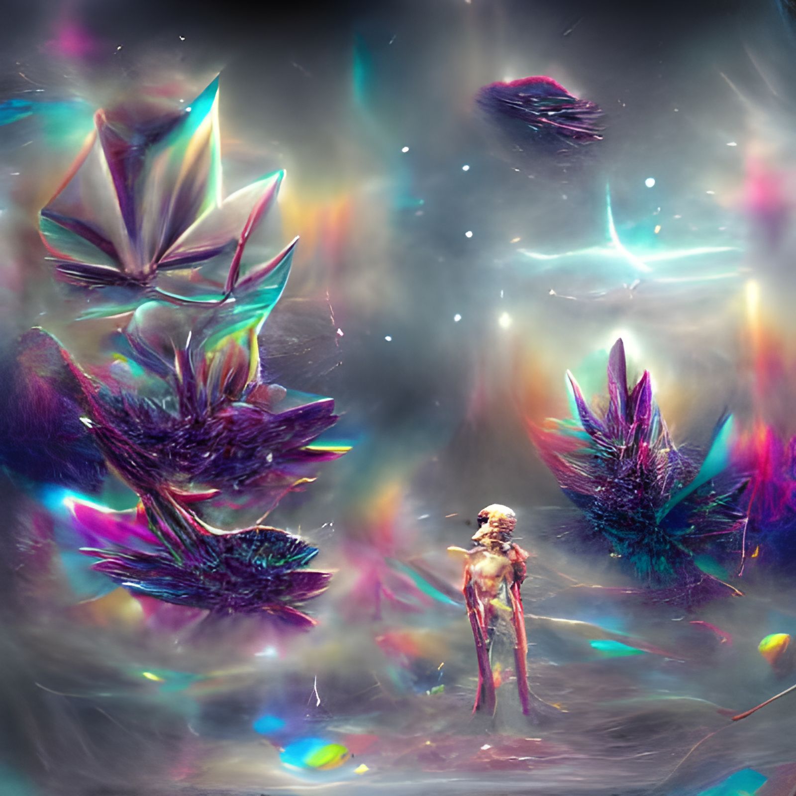 Cosmic Weed Holographic Illustration by Pablo Amaringo