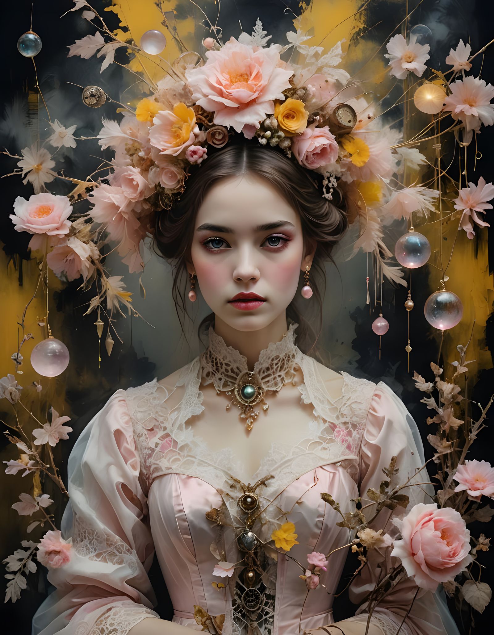 Dreamy Surreal Portrait in Vintage Style