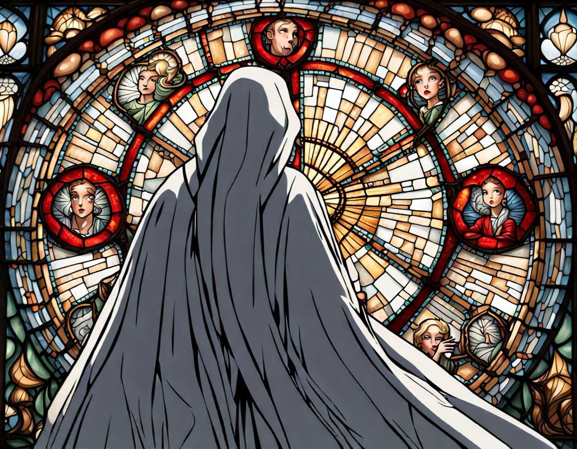 Is it cloak and dagger? Could it be spring or fall?
I walk without a cut through a stained glass wall
(Weaker in my eyes...