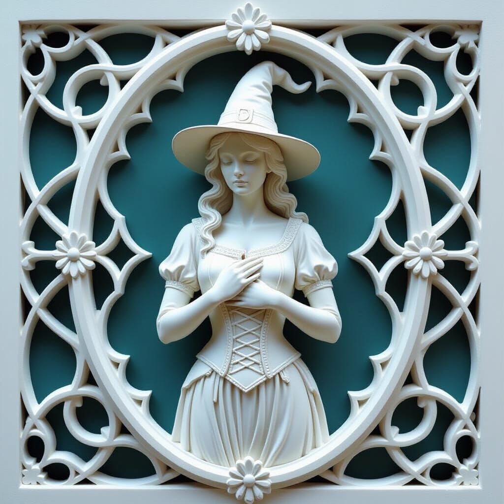 Ossified Witch Statue with Delicate Lattice