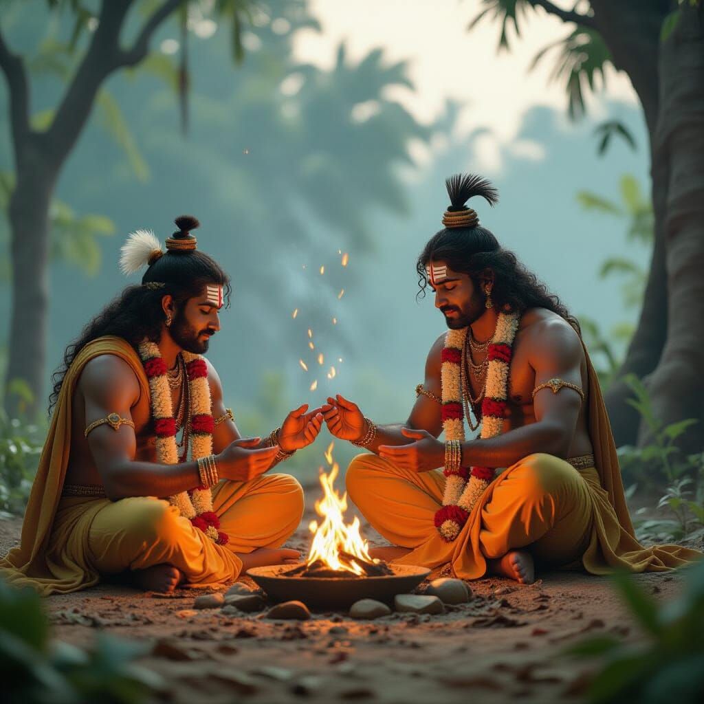 Rama and Lakshmana Find Dying Jatayu