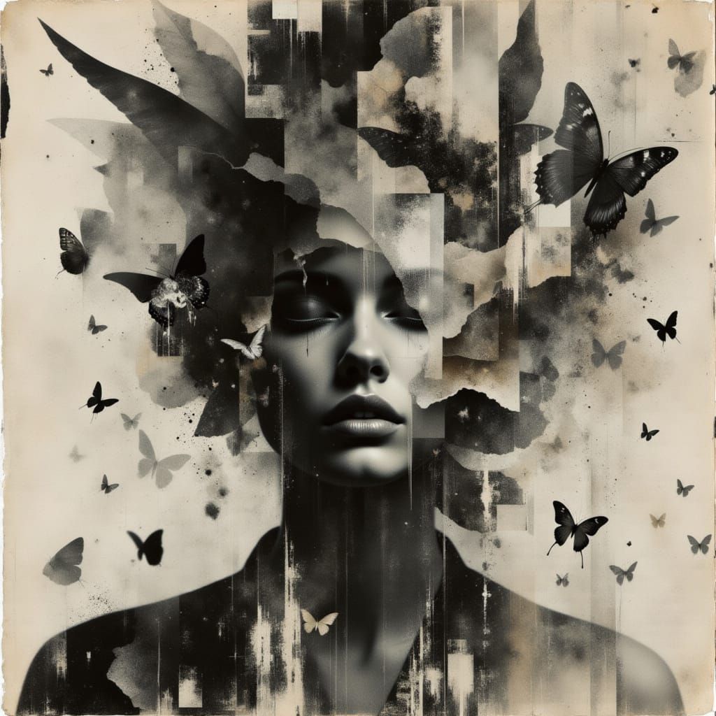 Melting Psychedelic Portrait in Surreal Style