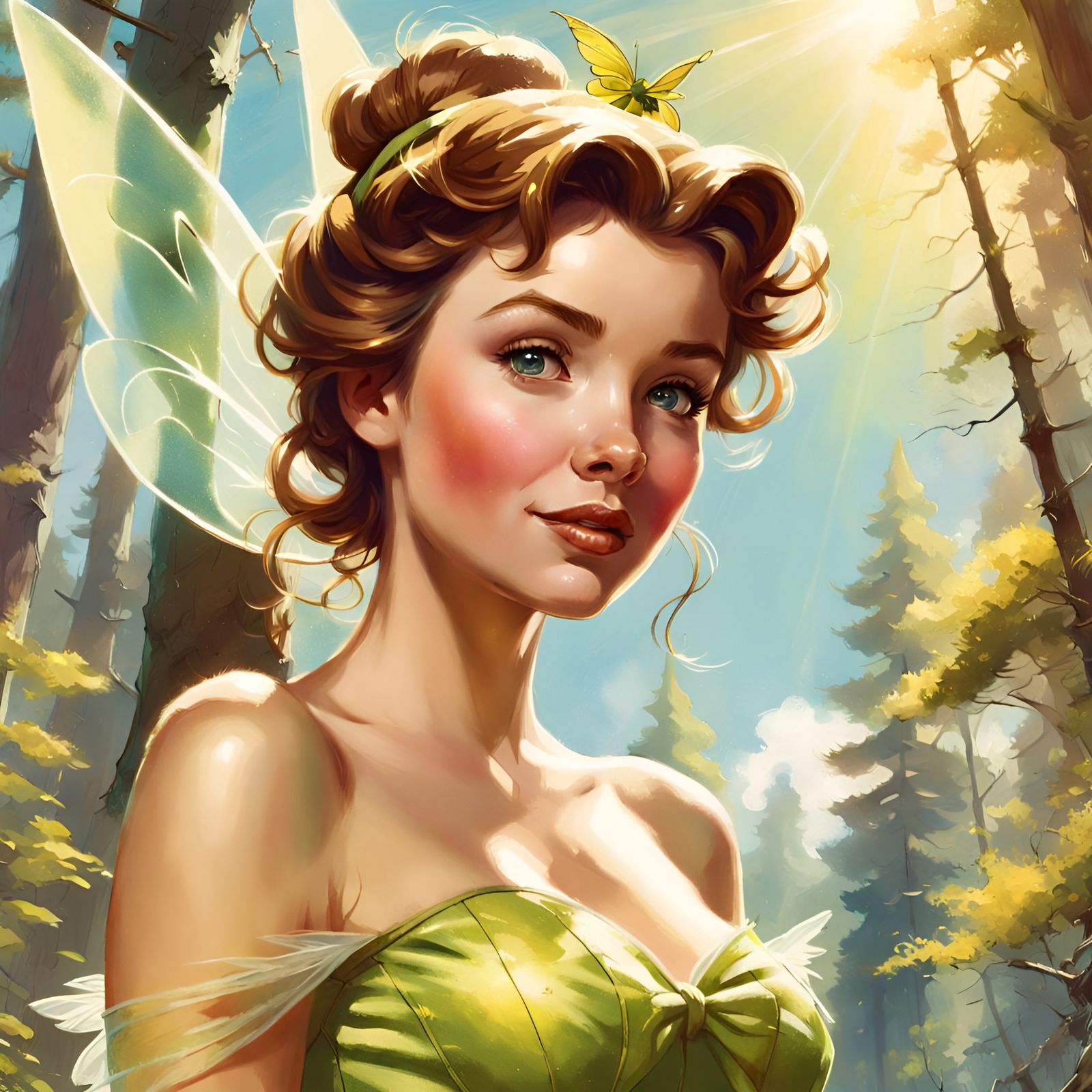 Princess Belle as Tinkerbell Portrait, Pin-Up Style
