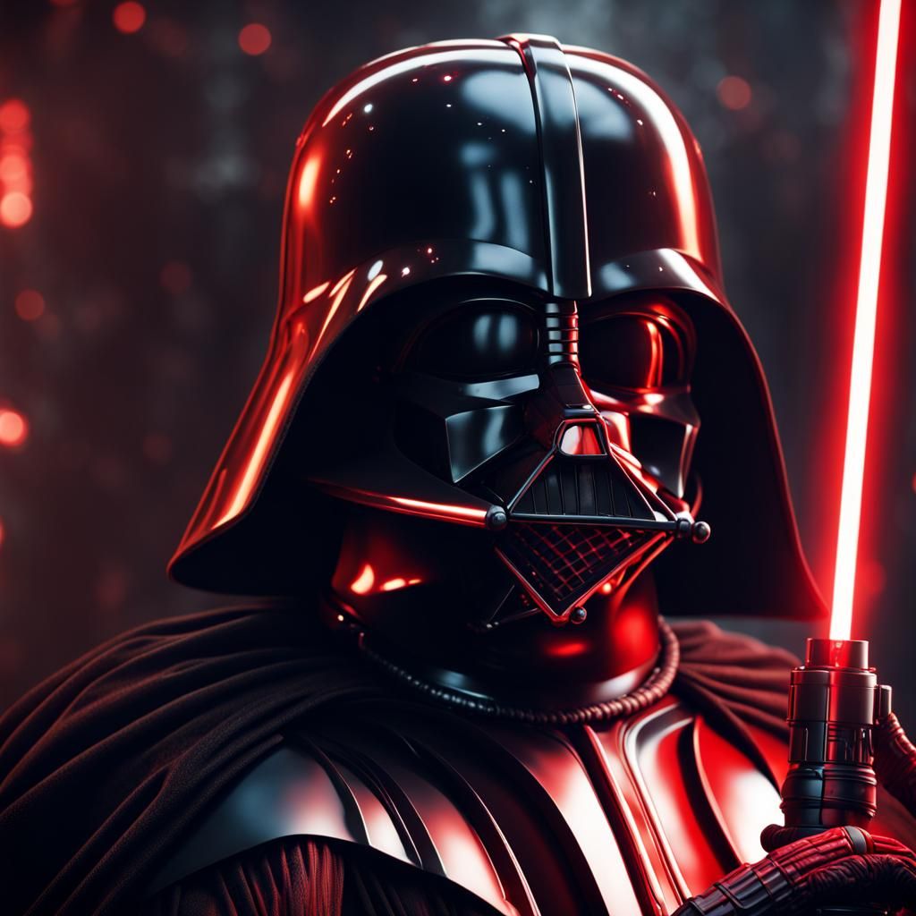 Darth Vader with Lightsaber: Detailed Matte Painting