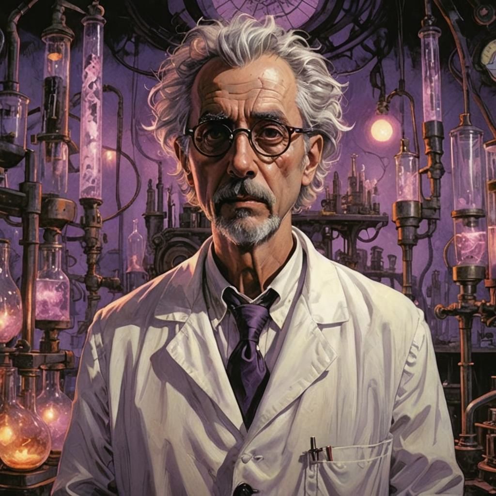 Sinister Old Man in Dark Fantasy Comic Style