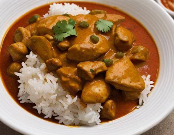 Chicken curry on rice