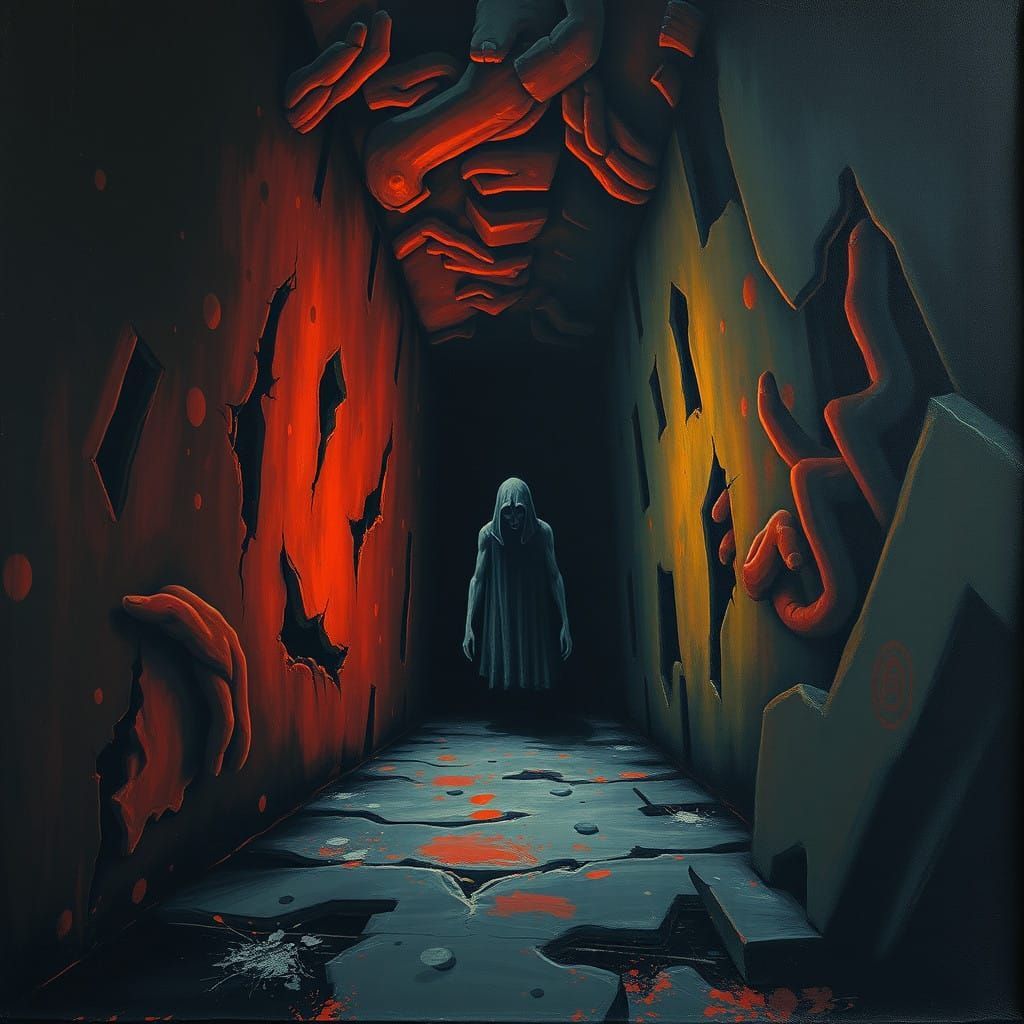 Surreal Gothic Nightmare in Distorted, Twisted Realms