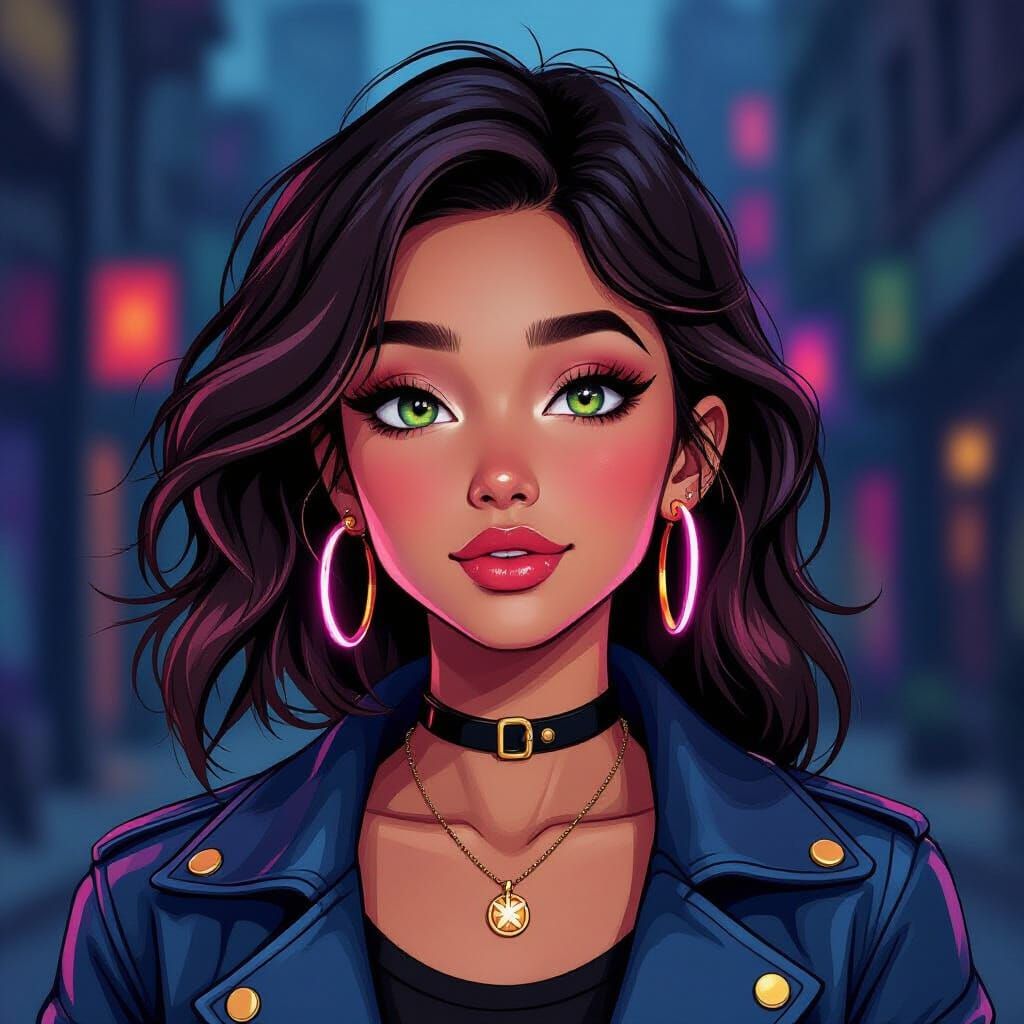 Neon Jewellery Webcomic Art in Loish Style