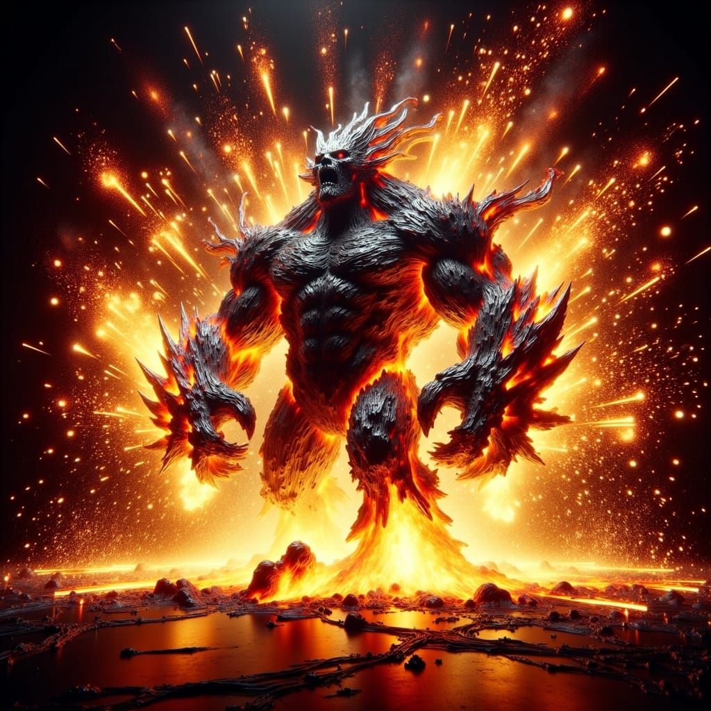 Molten Metal Mythical Figure in Industrial Futurism