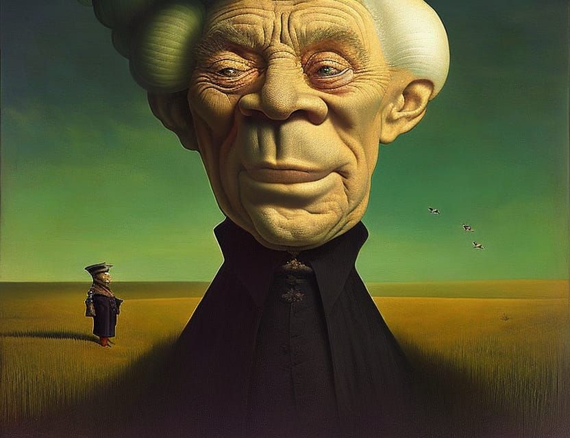 Surreal Landscape Portrait in Dreamlike Style