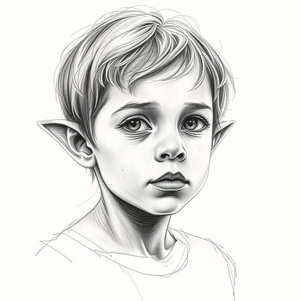 Ethereal Boy in Whimsical Art Style