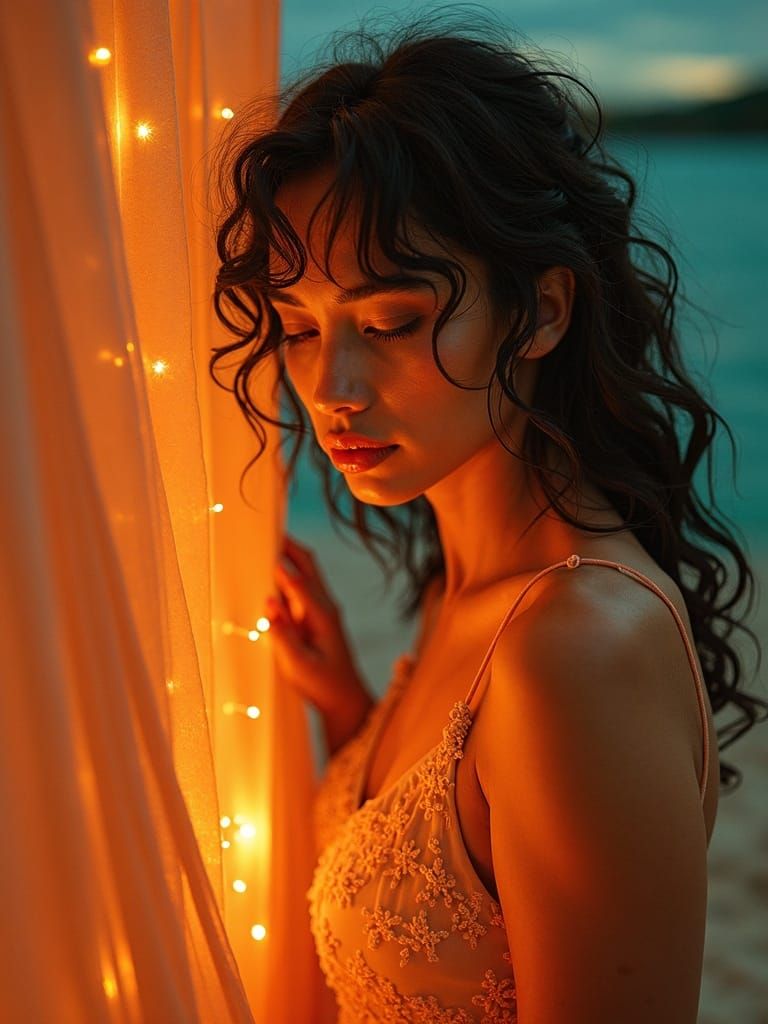 Sensual Exoticism in Tropical Golds and Crimson