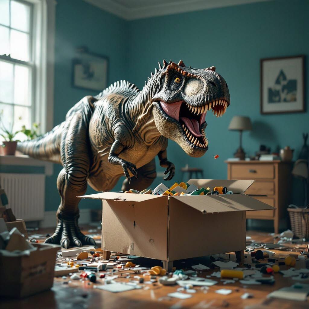 T-Rex Assembles IKEA Furniture in Dramatic Film Still