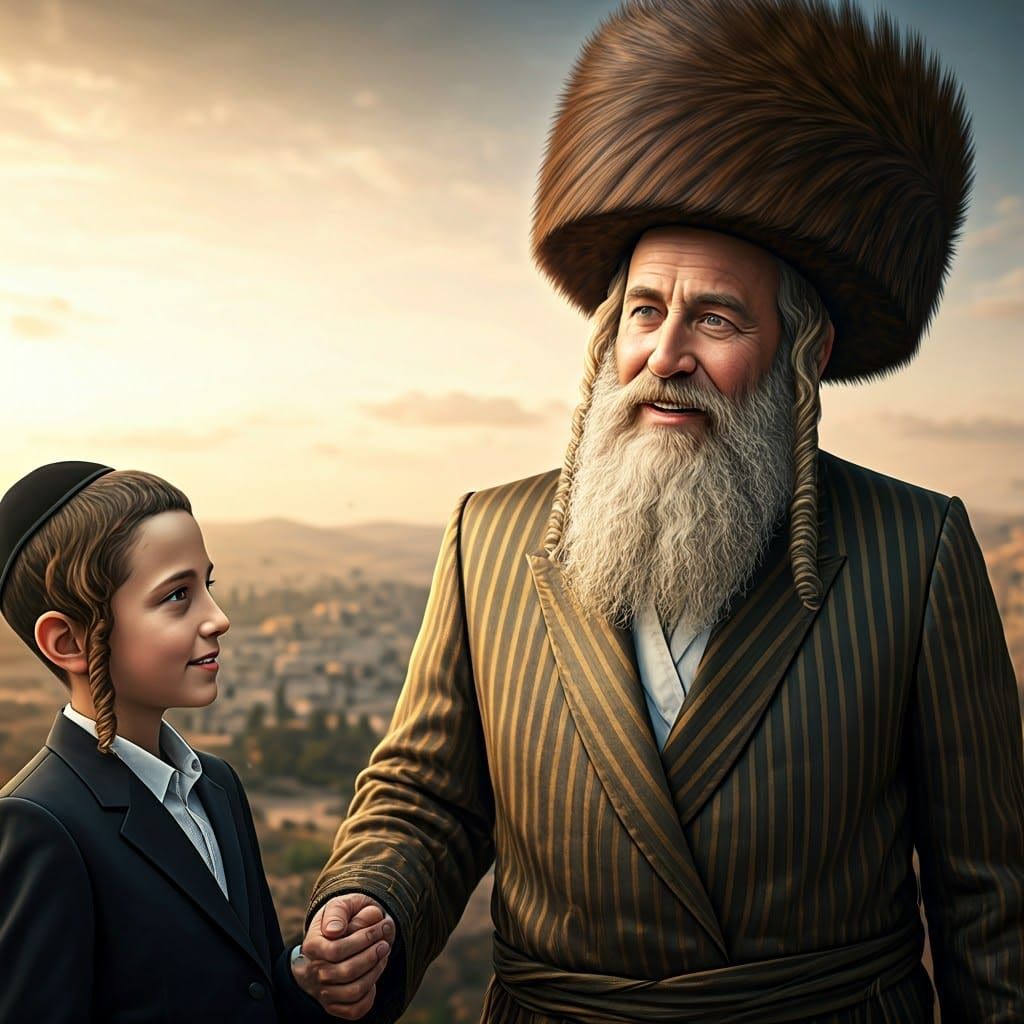 Jewish Man in Traditional Dress, Matte Painting Style