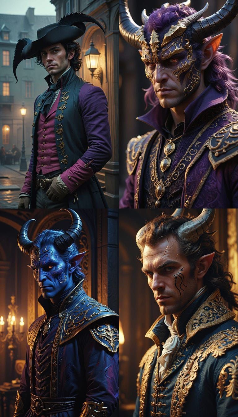 Tiefling Musketeer Portrait in Photorealistic Style