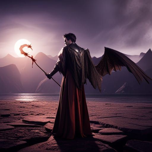 Man with Bat Wings: Detailed Fantasy Art