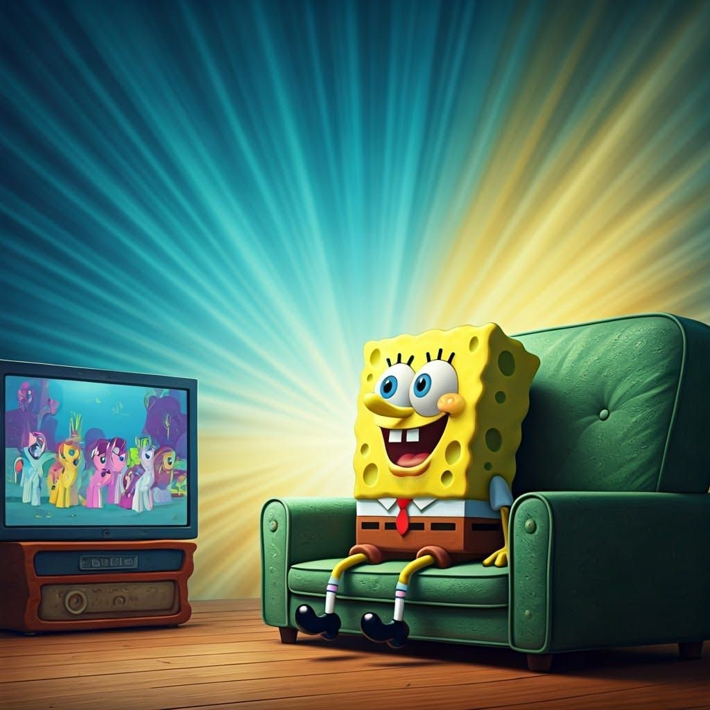 SpongeBob SquarePants Enthralled by My Little Pony in 4K