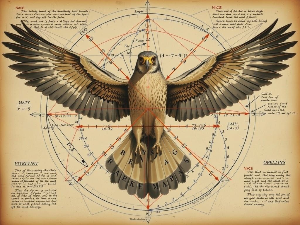 Leonardo's Vitruvian Bird: Ink Drawing Masterpiece