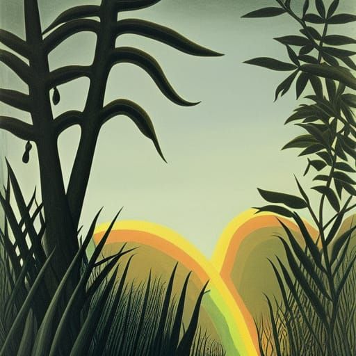 Surreal Landscape Inspired by Henri Rousseau