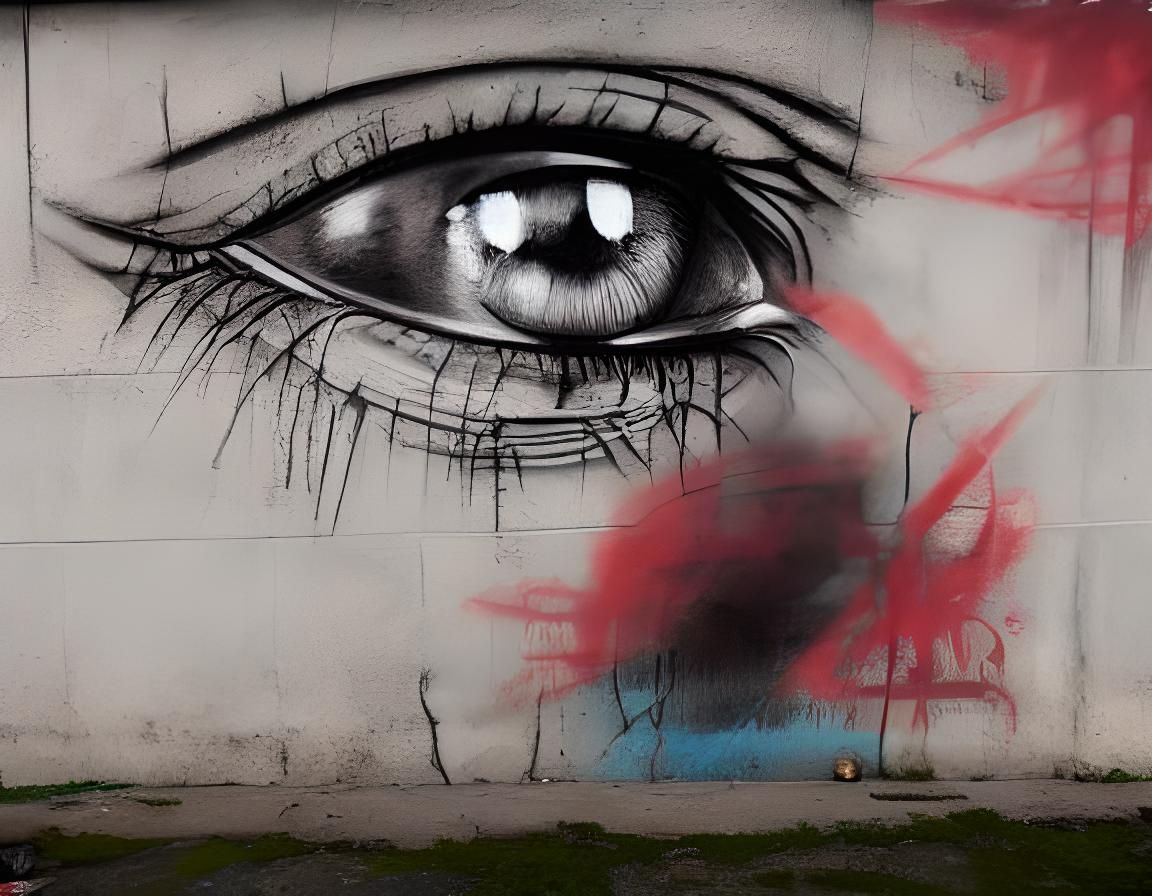 Emo Girl Collage Portrait in Cyberpunk Style