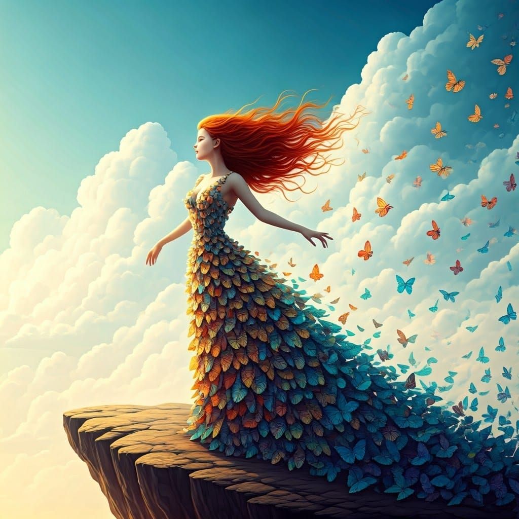 Miracle Caught in the Wind: Dress of a Thousand Butterfly Wi...