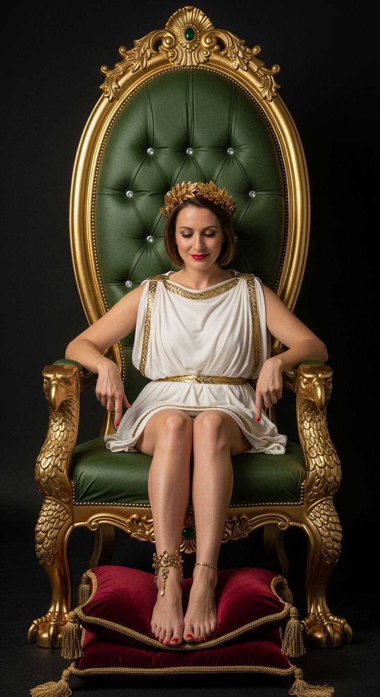 Roman Empress on Gold Throne, Studio Portrait