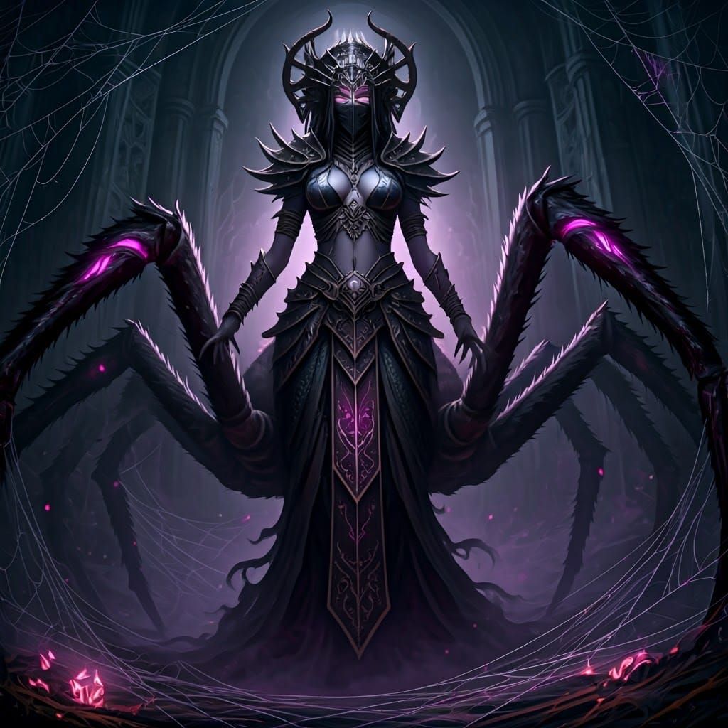 Drider Priestess of Divine Dread in Dark Fantasy