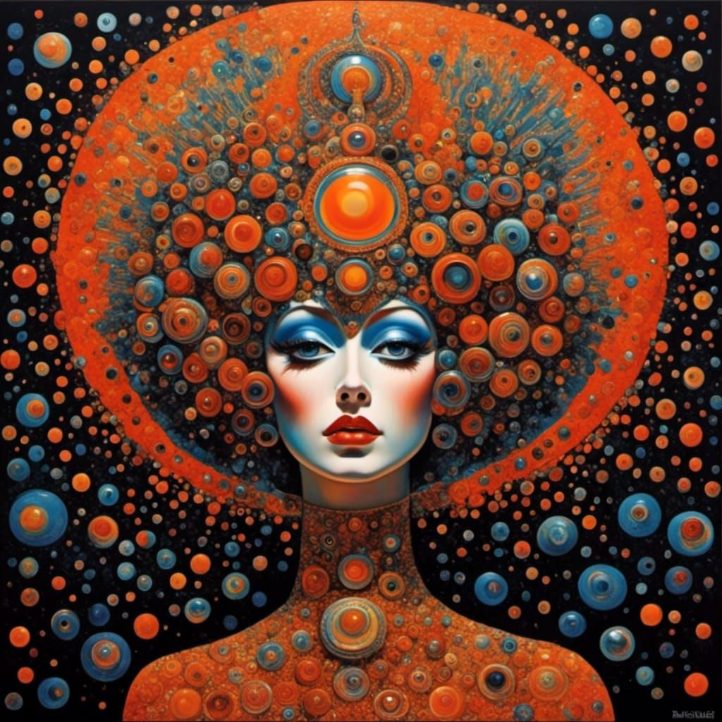 Psychedelic Evil Warlock in Halloween Colors