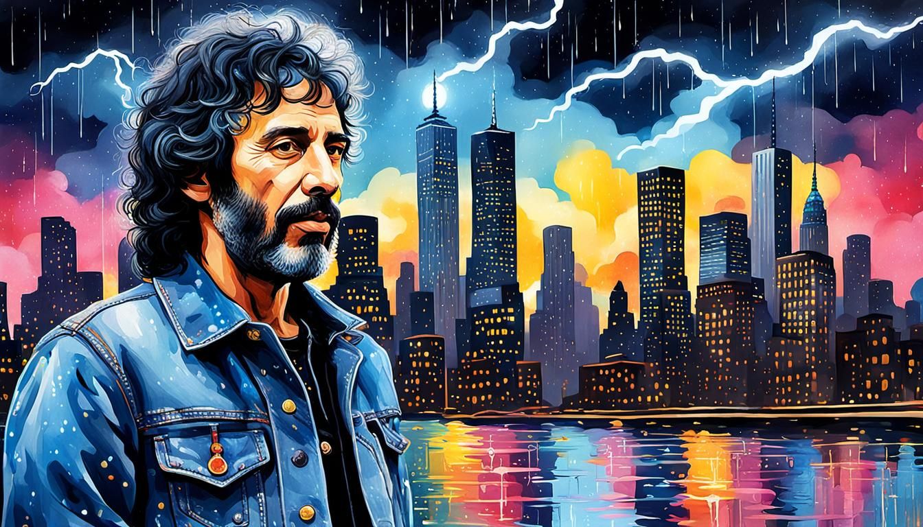 Singer in New York City, Pop Art Portrait