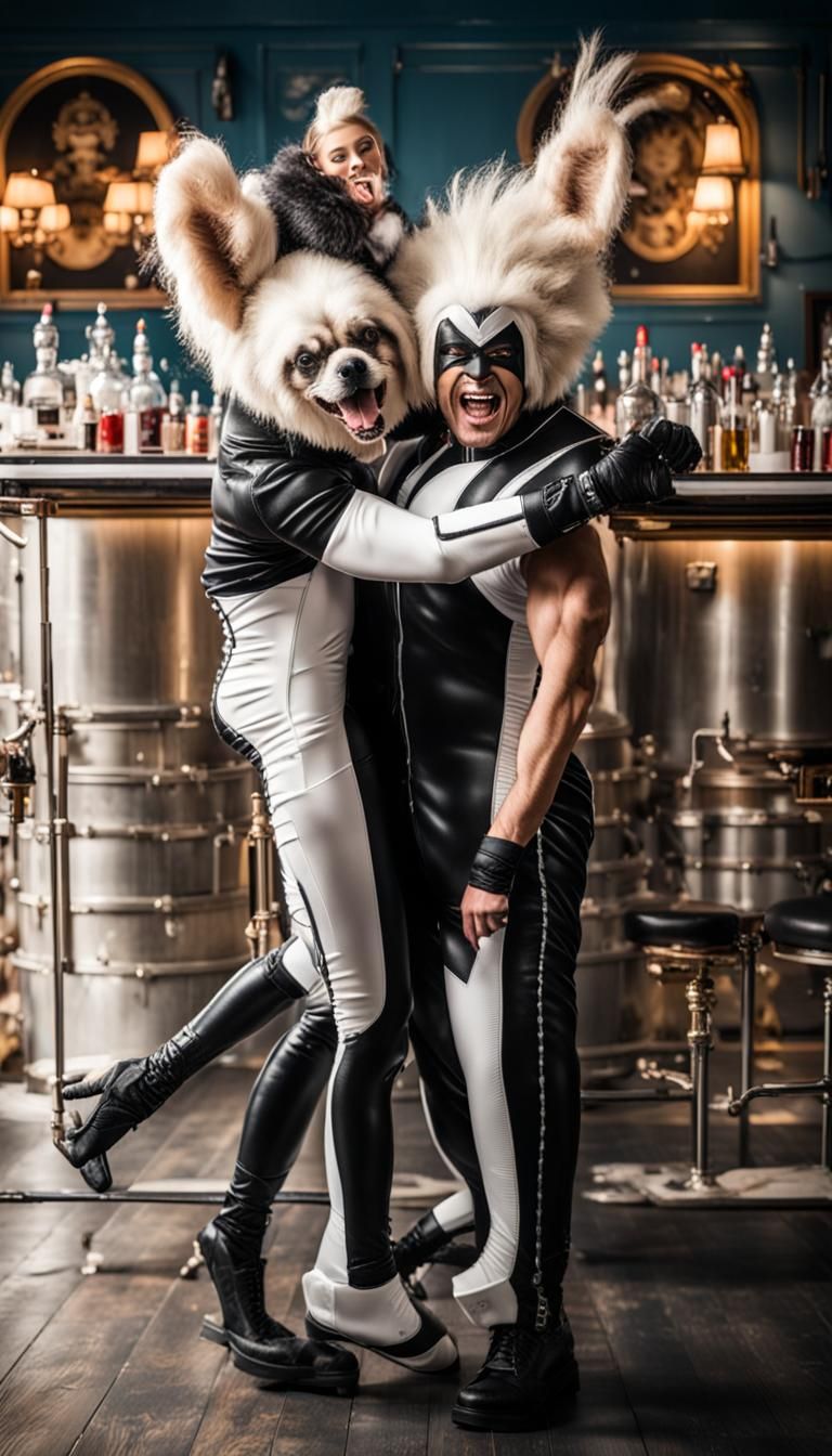 Mistress and Furry Dog in Anime Art Style